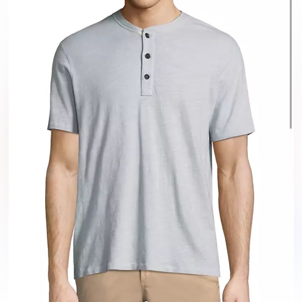 rag & bone Textured Slim-fit Short Sleeve Henley T-Shirt